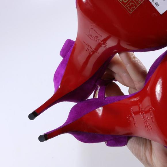 Richelieu Purple 85mm Platina Suede Slingback Pumps C369 - Picture 7 of 12